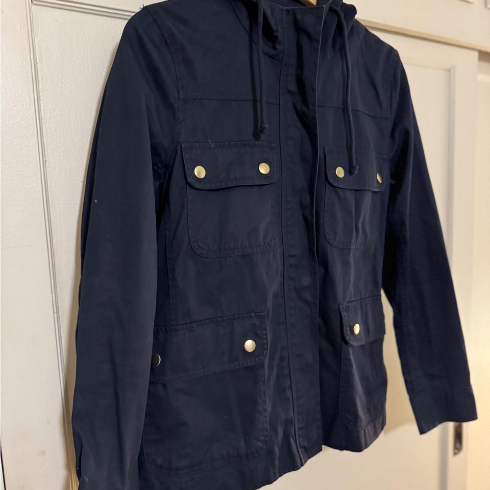 J. Crew Dark Blue Hooded Jacket